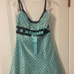 Teal & black cocktail dress